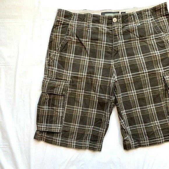 Old Navy Cargo Shorts Mens‎ 38 (39) Relaxed Madras Plaid Long Hiking Outdoor Y2K - Picture 4 of 12